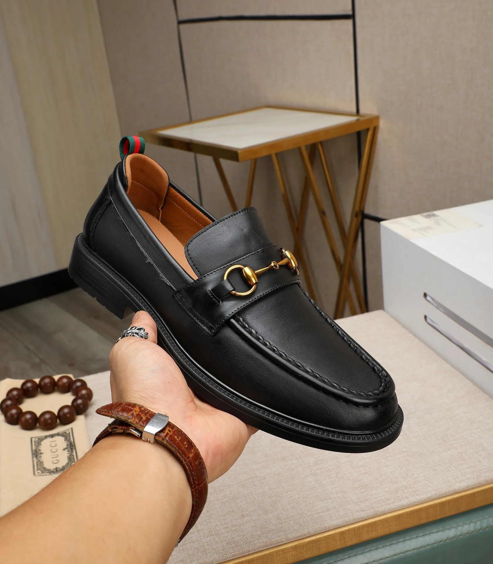 Men's men's shoes💰500📛📛Original (water-dyed cow lining) Gucci GUCCI official website formal shoes🌀 Italian🇮🇹imported cowhide➕top imported water-dyed cowhide lining💋Finely handmade original bottom, the real thing looks better when photographed in person Standard size 38-44